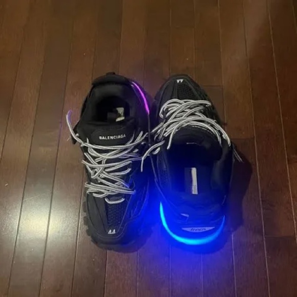 Balenciaga Black Sneakers with Colorful LED Soles